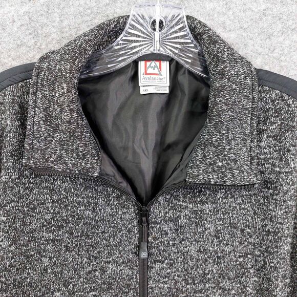 Avalanche Jacket Womens 1XL Gray Knit Fleece Full Zip Insulated Outdoors Hiking - Picture 3 of 9